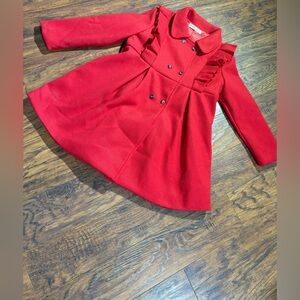 SHEIN girls size 7 red pea coat